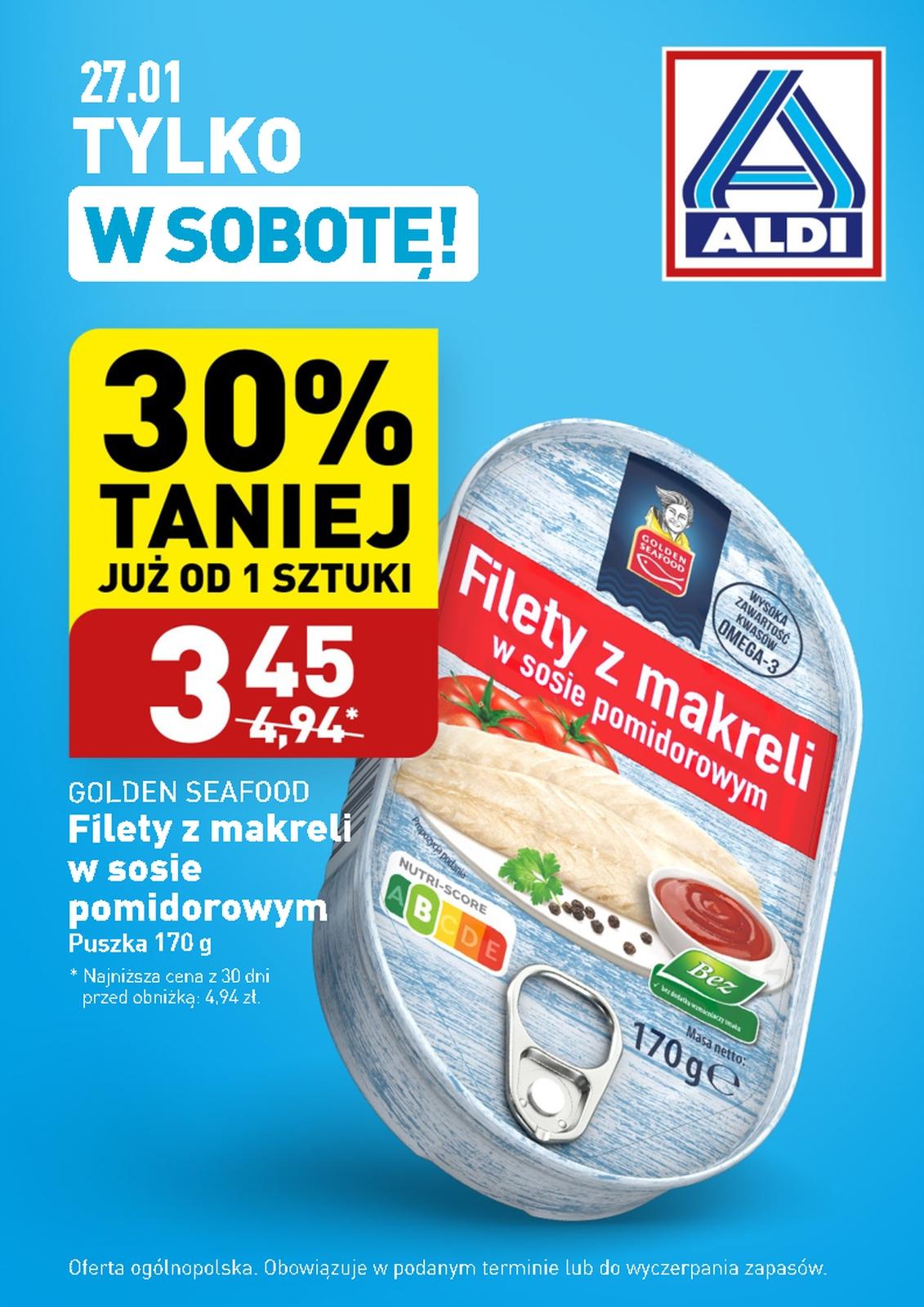 Gazetka promocyjna i reklamowa ALDI, "Aldi makrela", od 26/01/2024 do