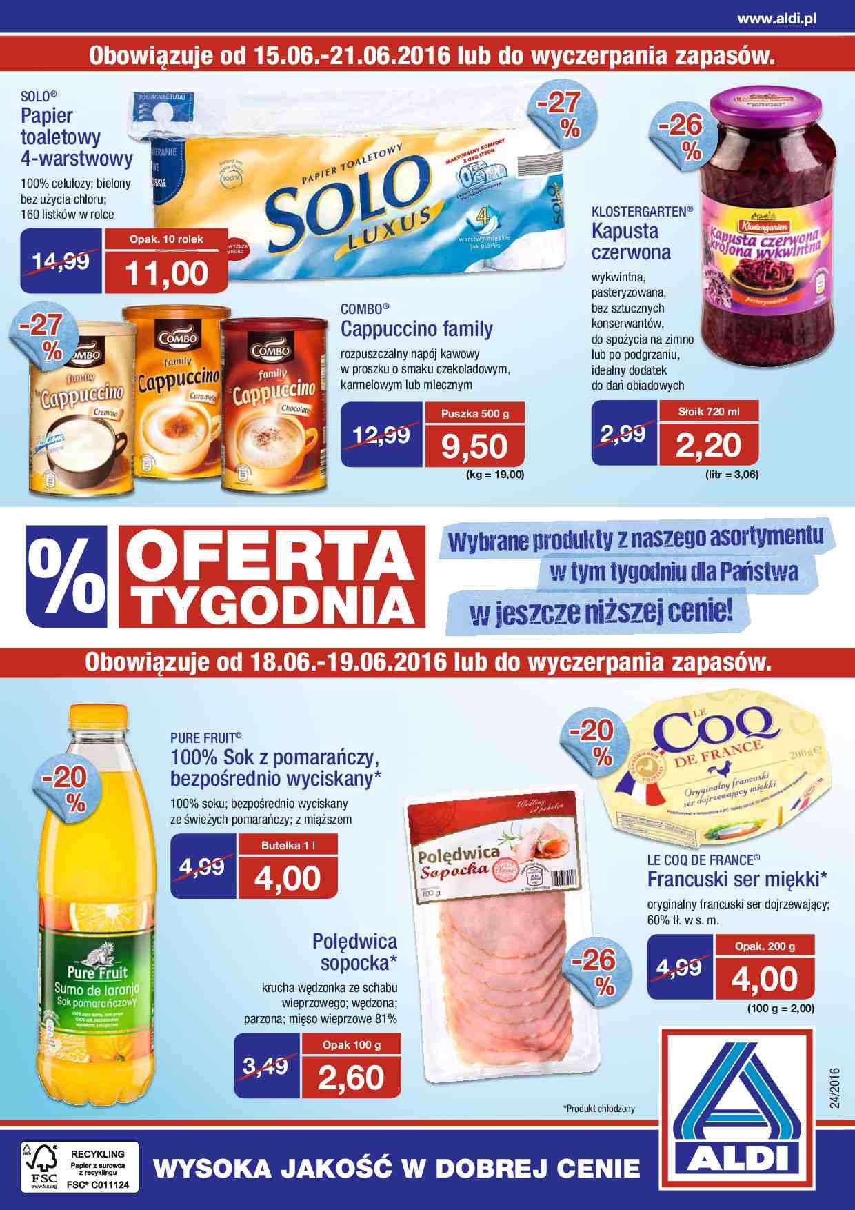 Gazetka Promocyjna I Reklamowa ALDI, "Aktualna Oferta", Od 13/06/2016 ...