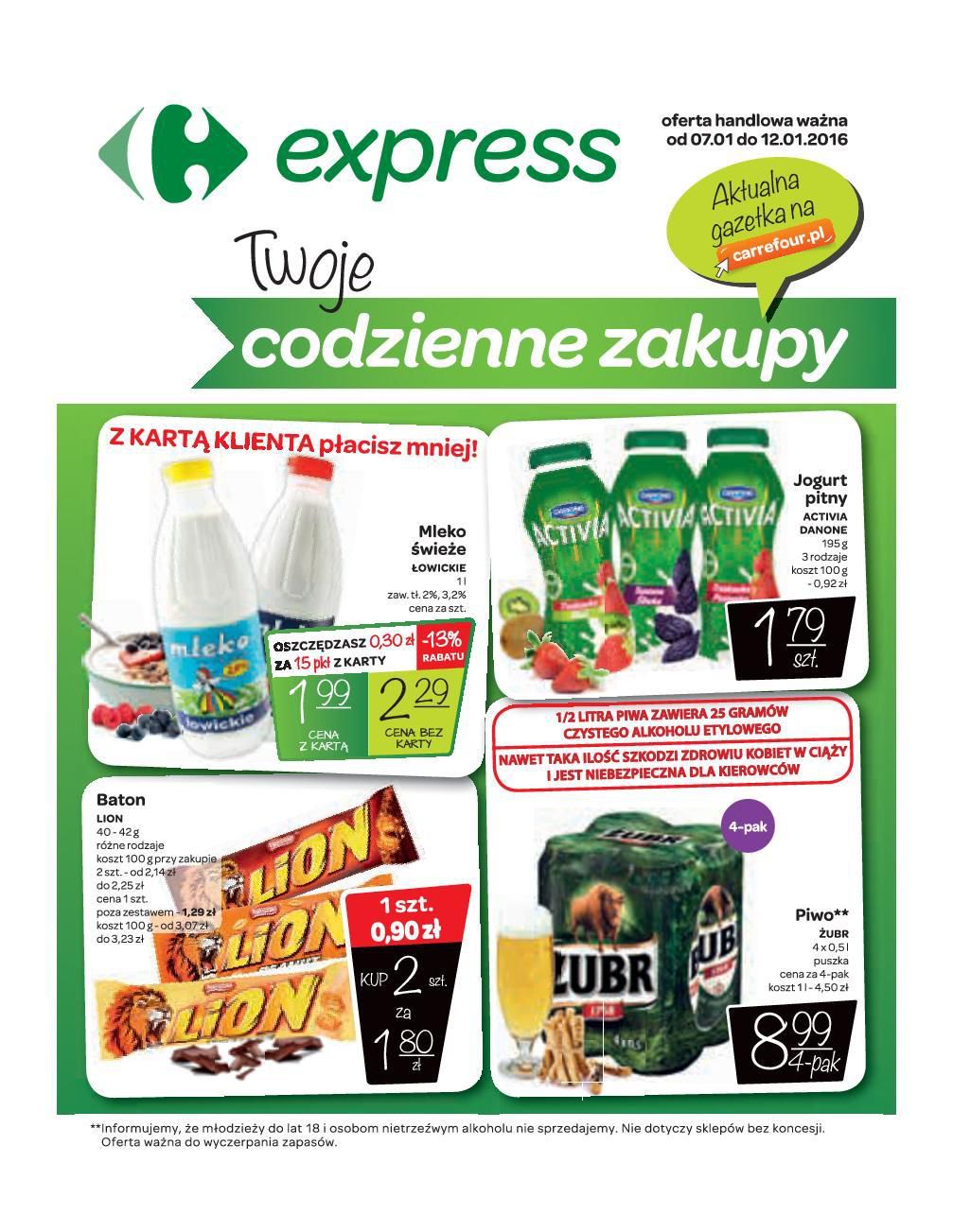 Gazetka promocyjna Carrefour Express do 12/01/2016 str.0