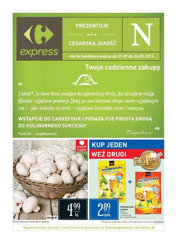 Gazetka promocyjna Carrefour Express do 26/09/2016 str.0