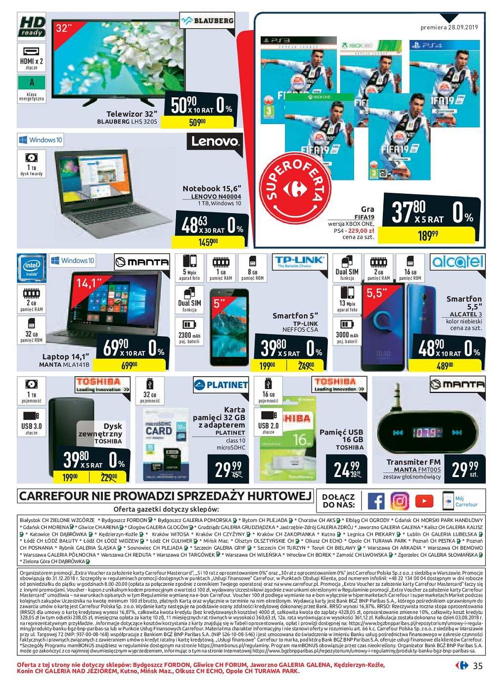 Gazetka promocyjna Carrefour do 30/09/2018 str.35