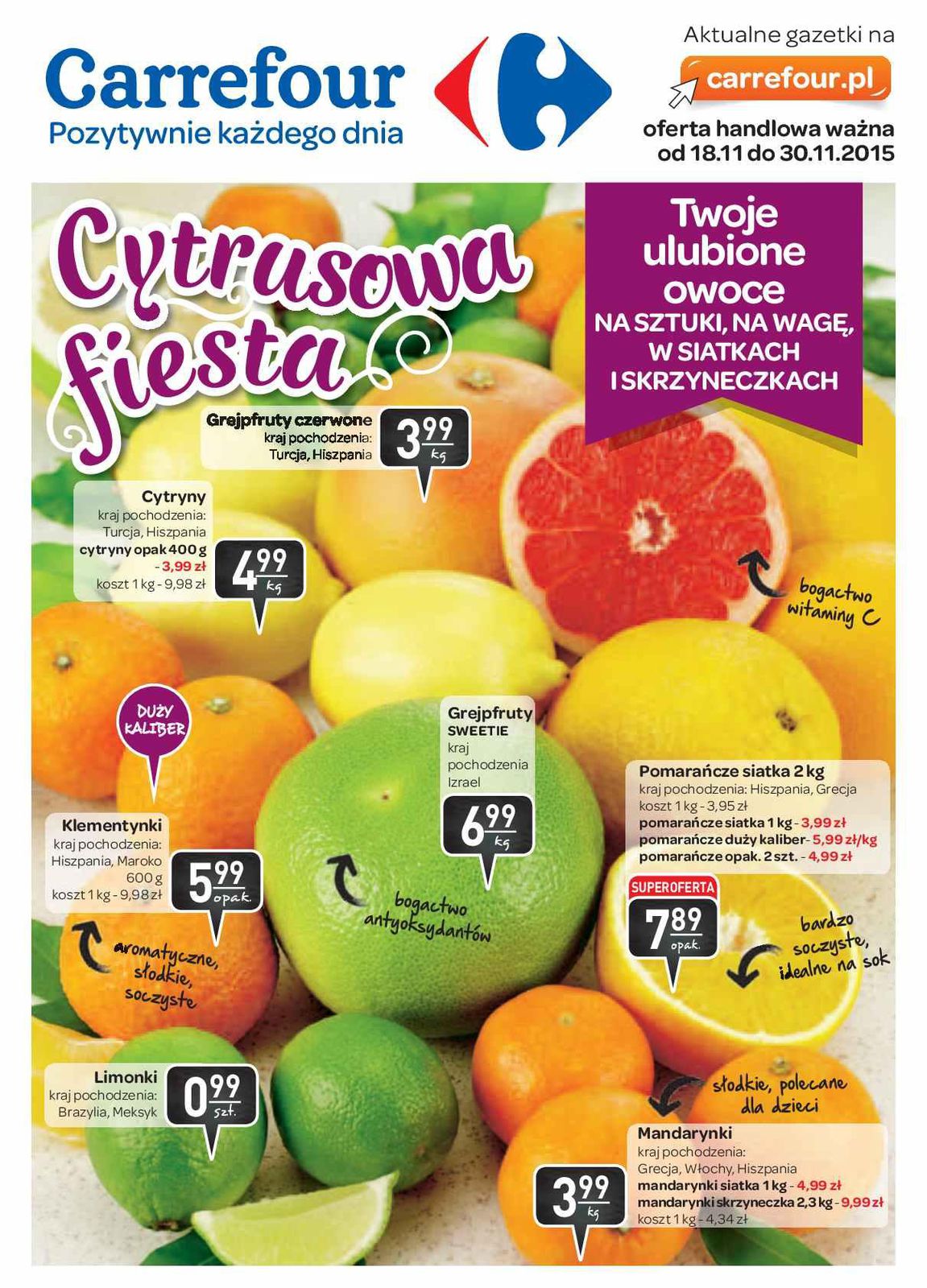 Gazetka promocyjna Carrefour do 30/11/2015 str.1