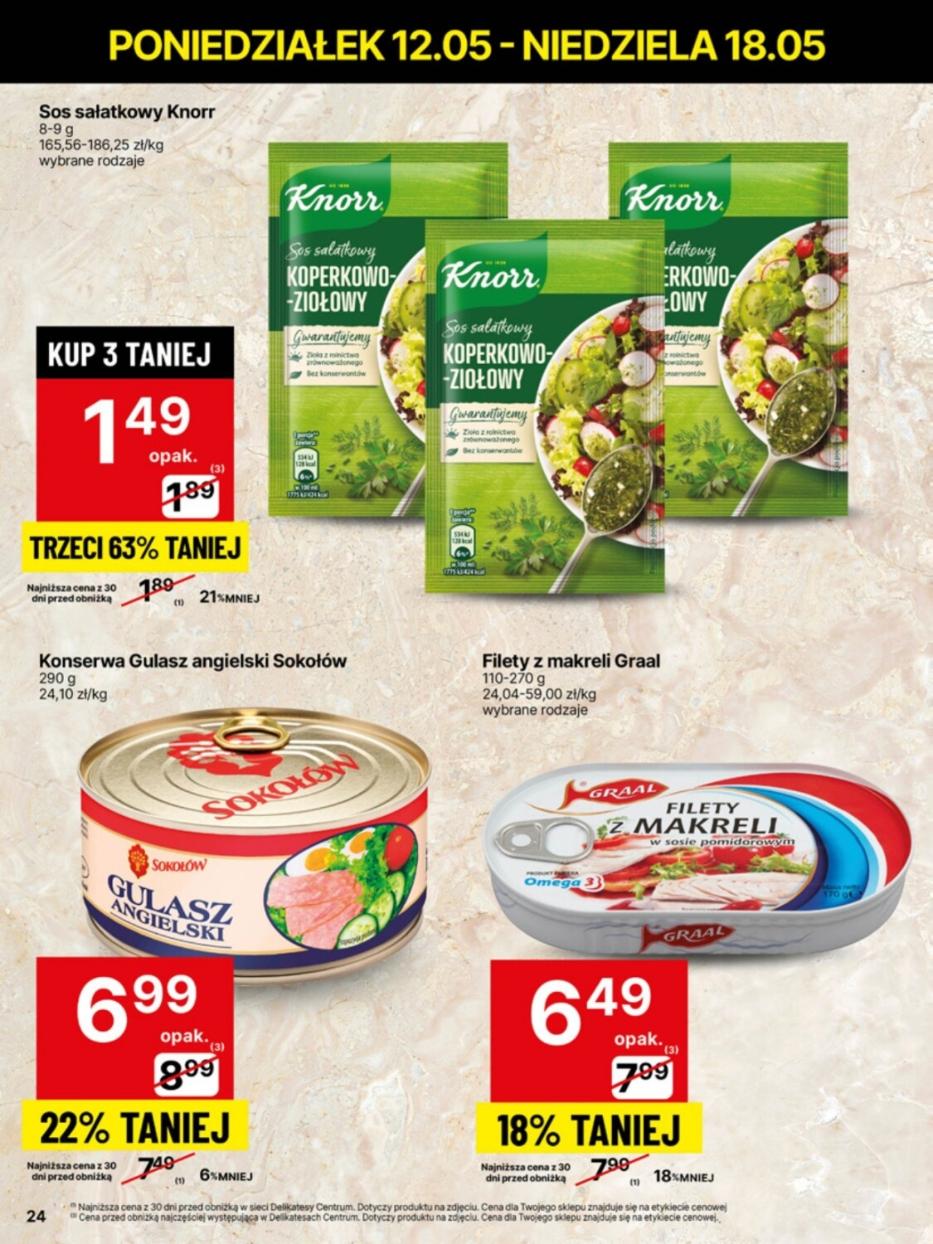 Gazetka promocyjna Delikatesy Centrum do 18/05/2025 str.24