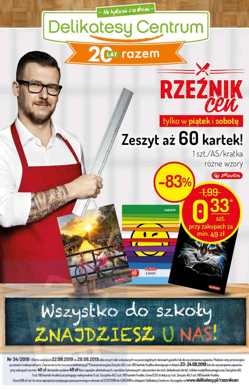 Gazetka promocyjna Delikatesy Centrum do 28/08/2019 str.1