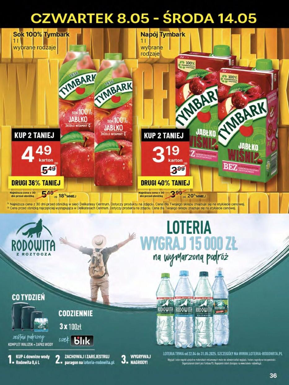 Gazetka promocyjna Delikatesy Centrum do 14/05/2025 str.36