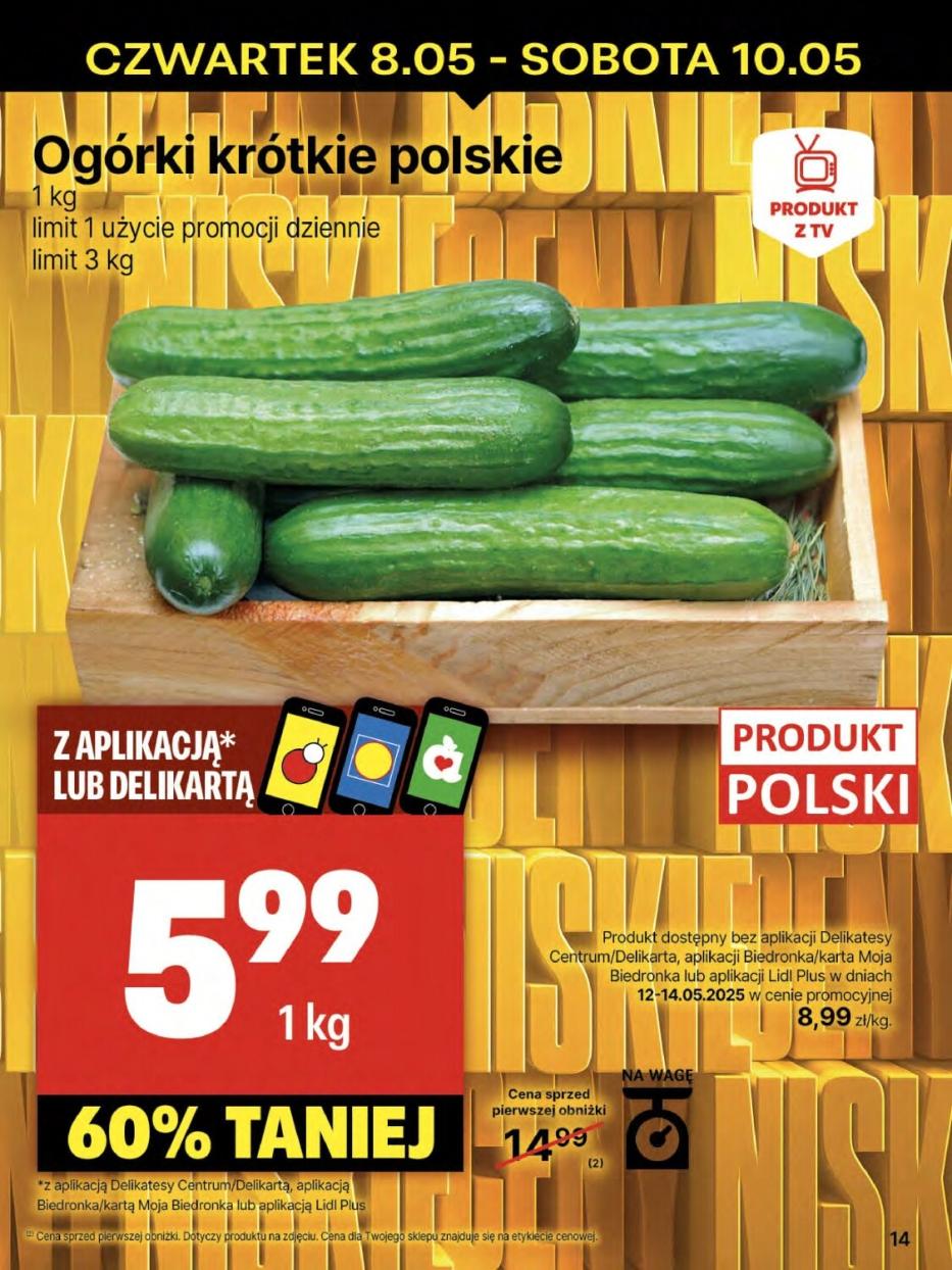 Gazetka promocyjna Delikatesy Centrum do 14/05/2025 str.14