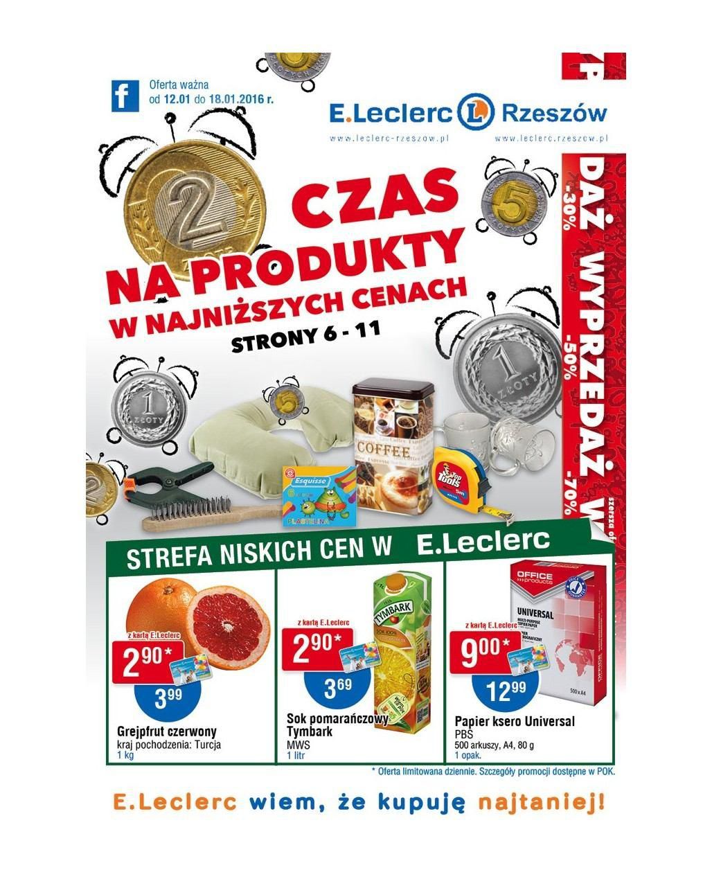 Gazetka promocyjna E-Leclerc do 18/01/2016 str.0
