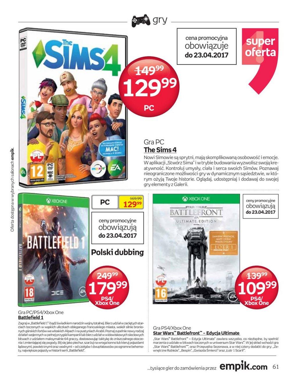 Gazetka promocyjna empik do 25/04/2017 str.61