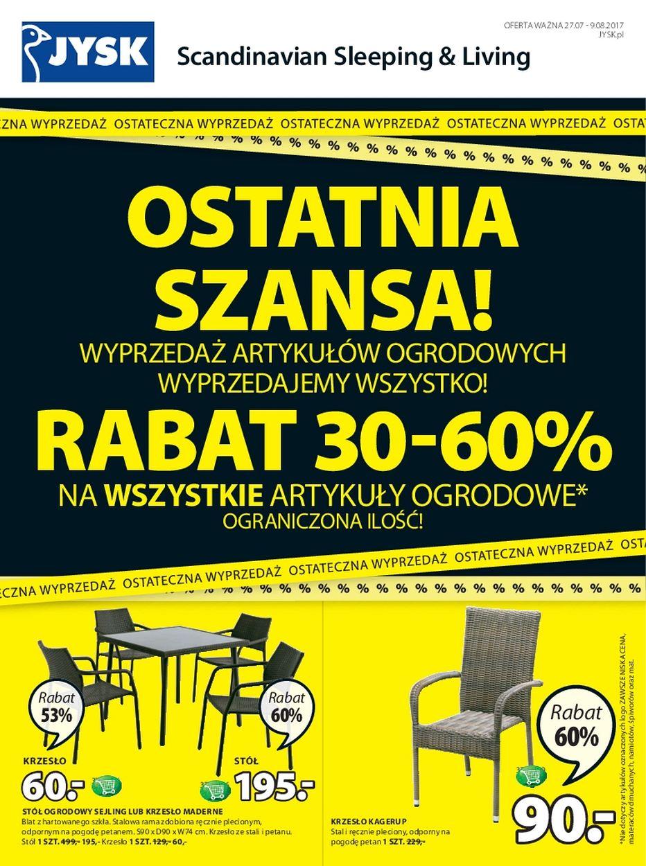 Gazetka promocyjna Jysk do 09/08/2017 str.1
