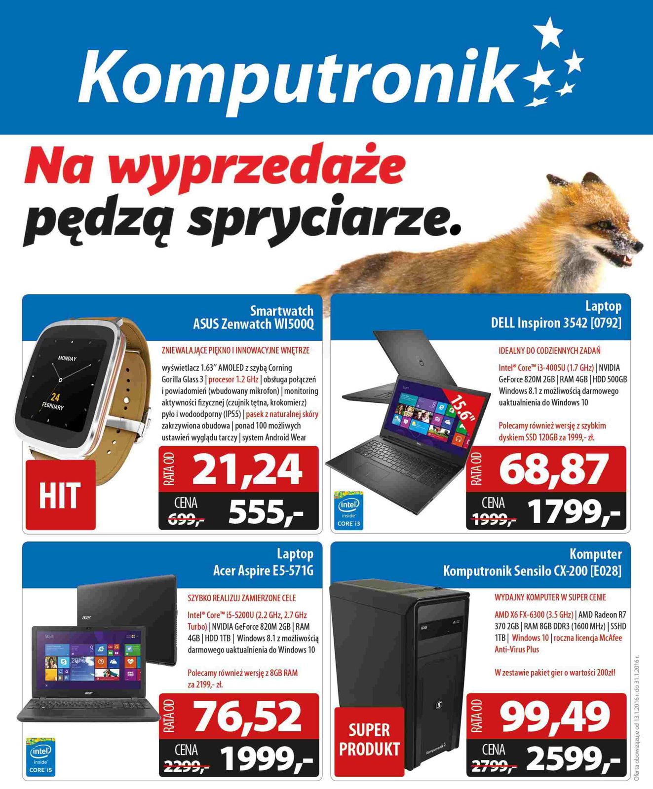 Gazetka promocyjna Komputronik do 31/01/2016 str.1