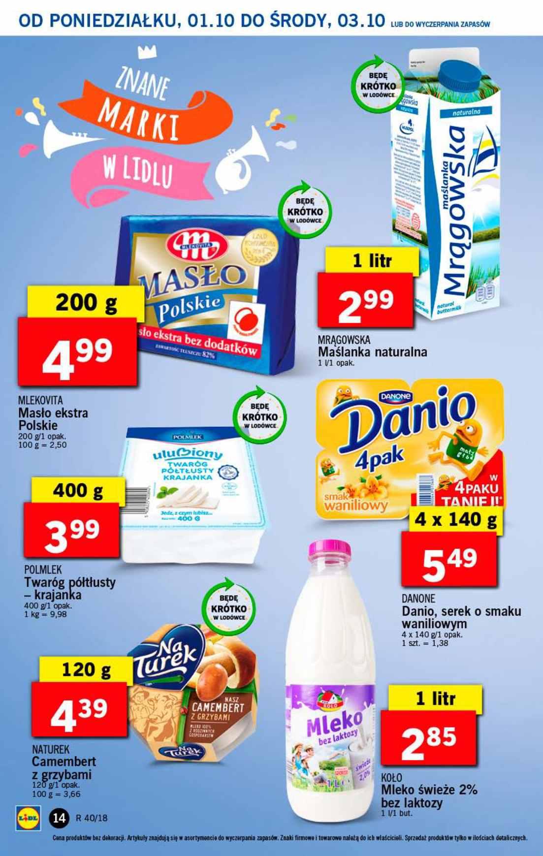 Gazetka promocyjna Lidl do 03/10/2018 str.14