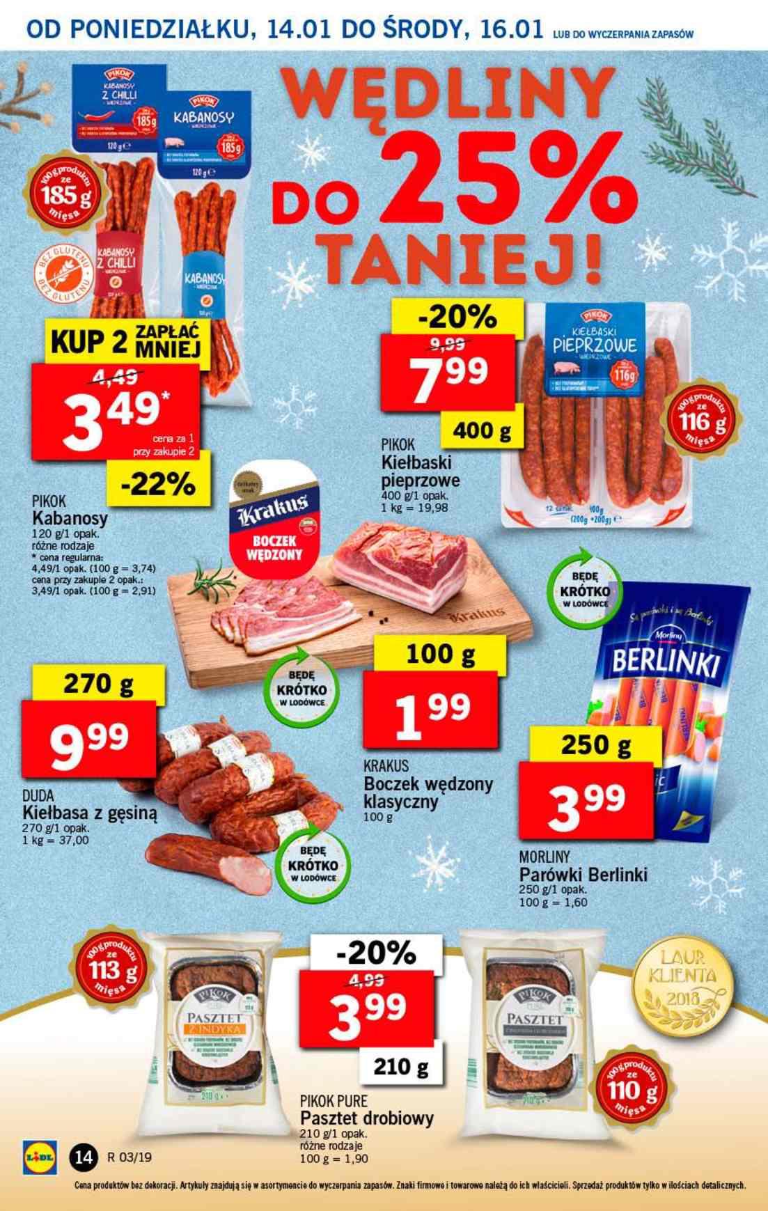 Gazetka promocyjna Lidl do 16/01/2019 str.14