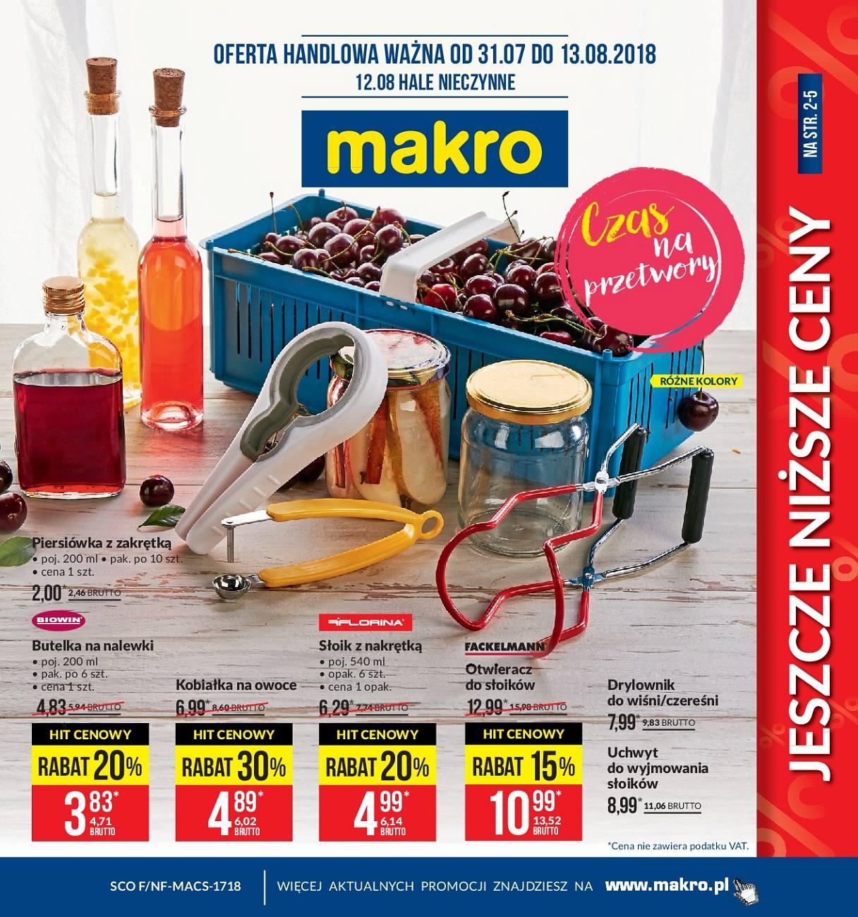 Gazetka promocyjna MAKRO do 13/08/2018 str.1