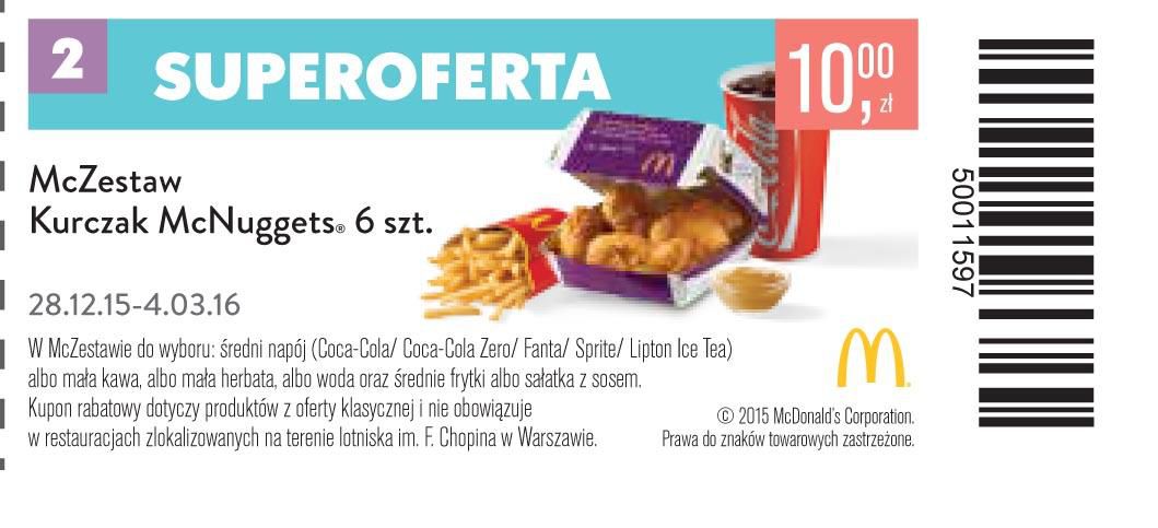 Gazetka promocyjna McDonalds do 04/03/2016 str.1