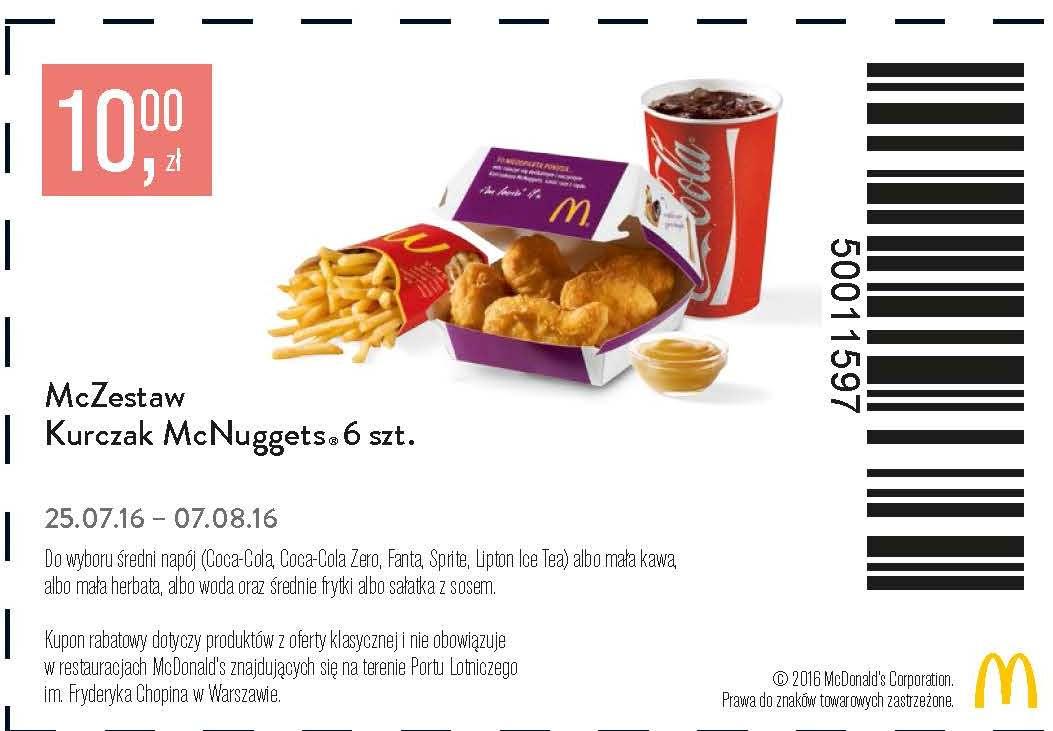 Gazetka promocyjna McDonalds do 07/08/2016 str.0