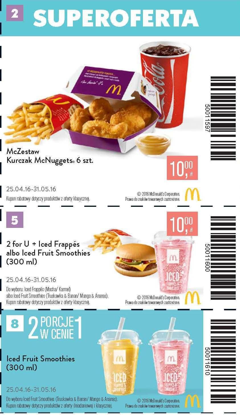 Gazetka promocyjna McDonalds do 31/05/2016 str.1