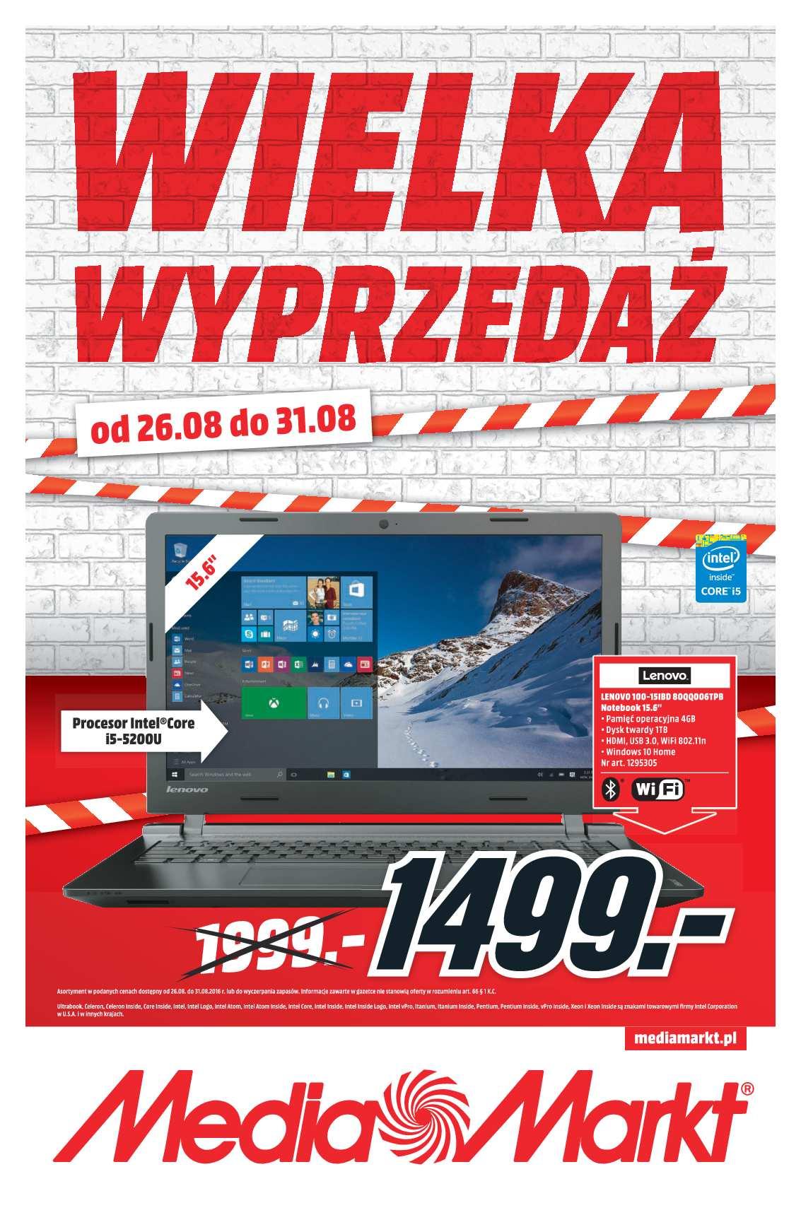 Gazetka promocyjna Media Markt do 31/08/2016 str.0
