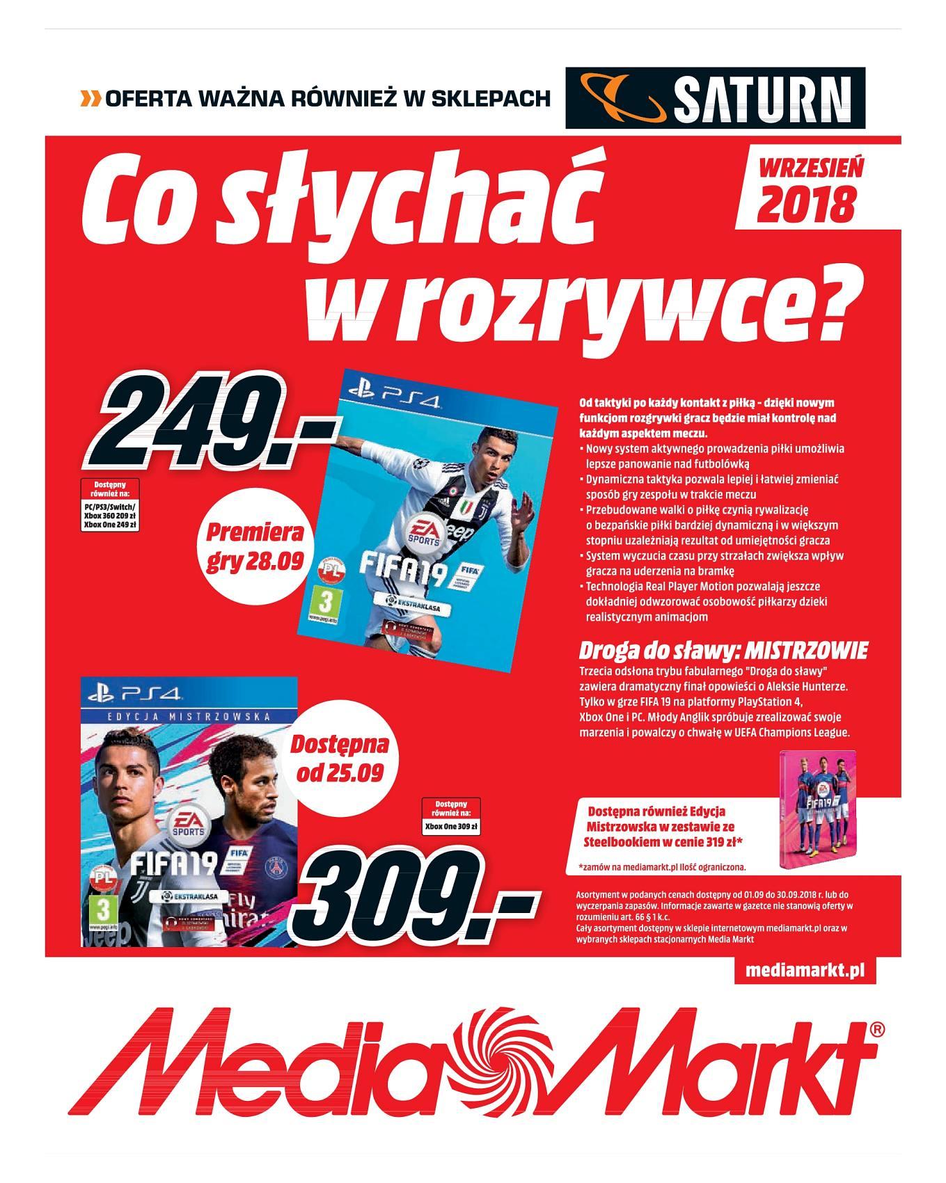 Gazetka promocyjna Media Markt do 30/09/2018 str.1
