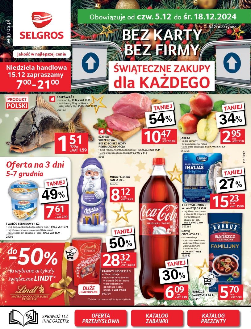 Gazetka promocyjna Selgros do 18/12/2024 str.1