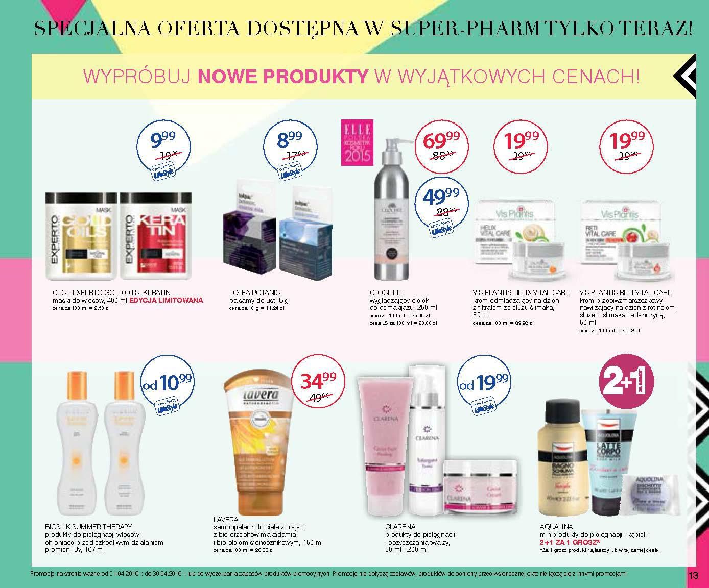 Gazetka promocyjna Superpharm do 30/04/2016 str.13