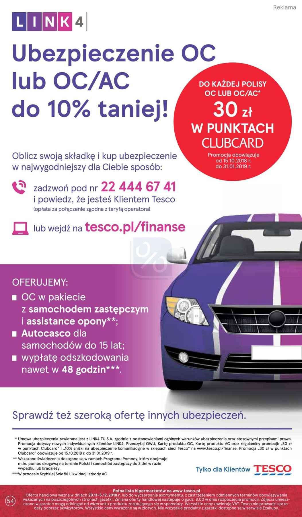 Gazetka promocyjna Tesco do 05/12/2018 str.54